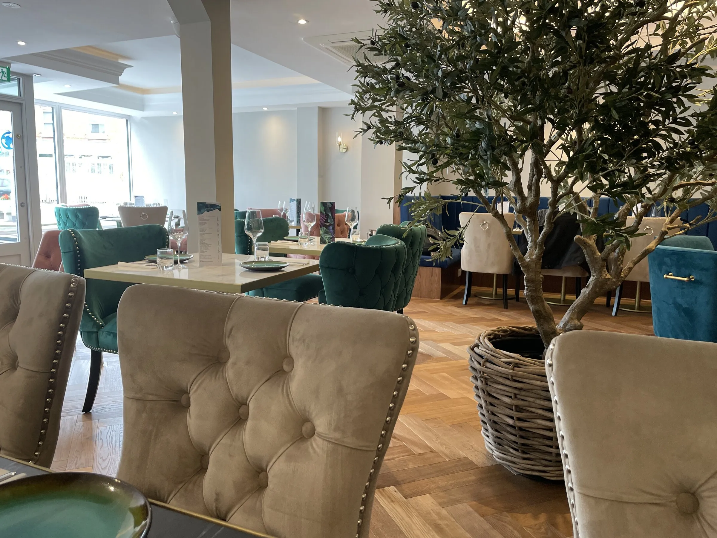 Dining room set for a private event